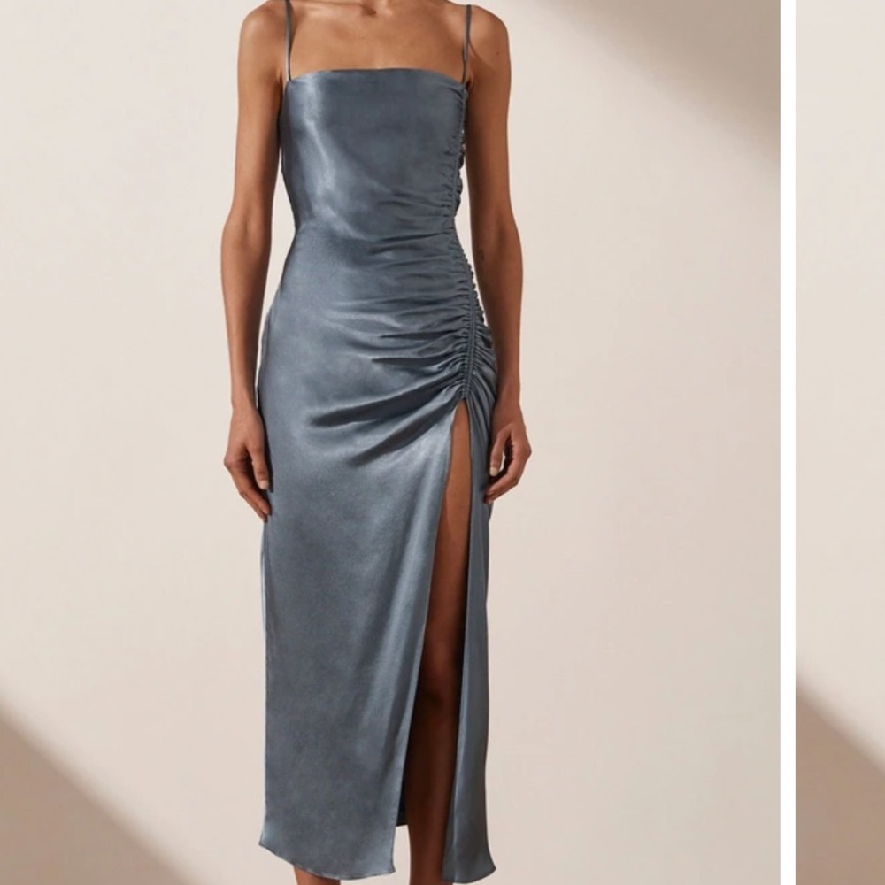 Shona Joy Lily Midi Dress Blue Smoke